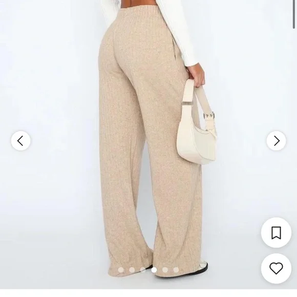 White Fox Boutique Women's Cream and Tan Trousers - Picture 3 of 5